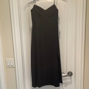 Astr Black Midi Dress with Spaghetti Straps